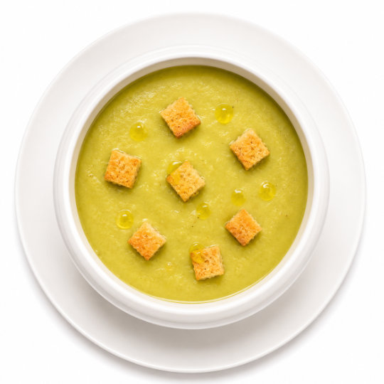 Vellutata di patate, porri e asparagi